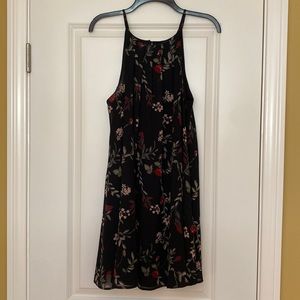 Blue Rain Floral A-Line Dress
